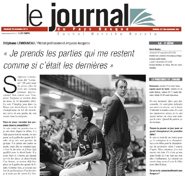 Stéphane Lemouneau - Journal du Pays Basque 2013